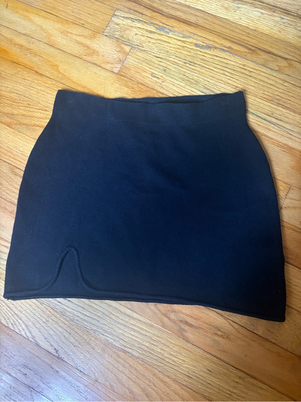 Urban Outfitters Black Mini Skirt with Curved Hem Detail